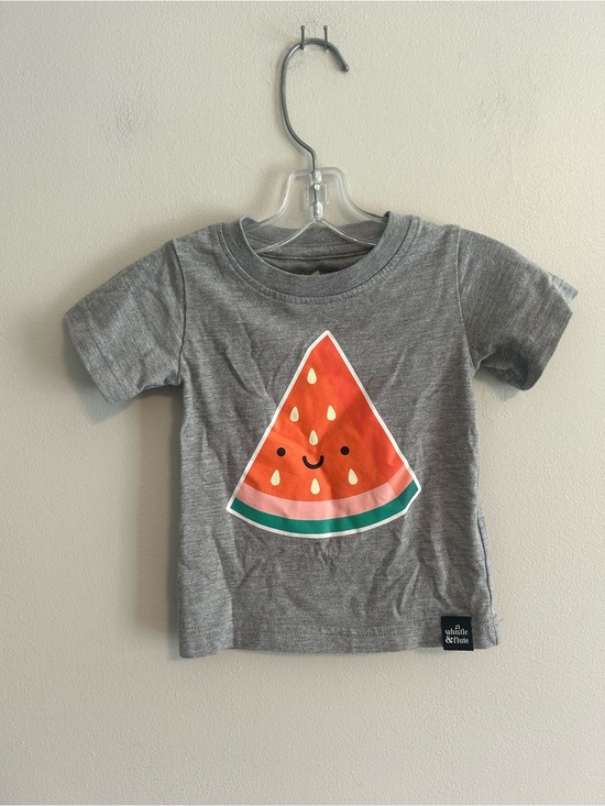 Whistle & Flute Other - Whistle & flute 6/12m grey & red watermelon short sleeve graphic shirt